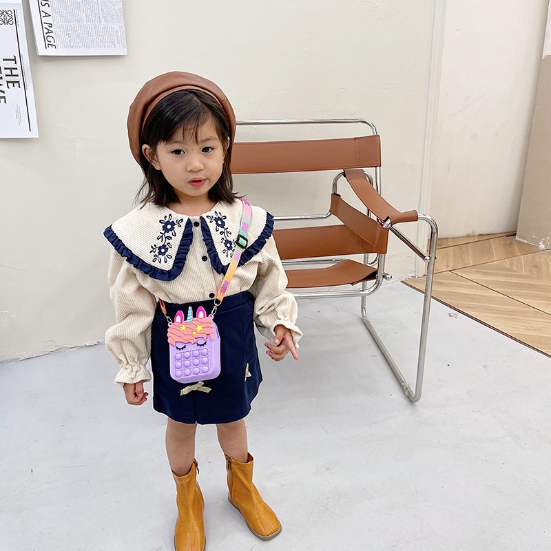 Túi sách đeo chéo Pop it ngựa pony cho bé