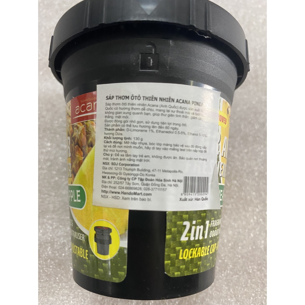 Sáp thơm ô tô hương thiên nhiên Acana 130g Hando