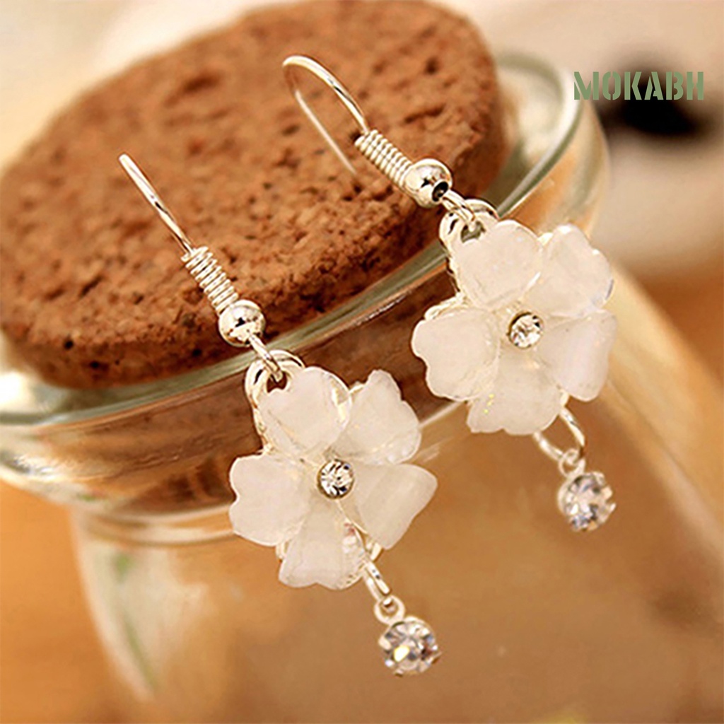 Bông Tai Hình Cánh Hoa Đính Đá Sang Trọng Thời Trang Dự Tiệc Cưới