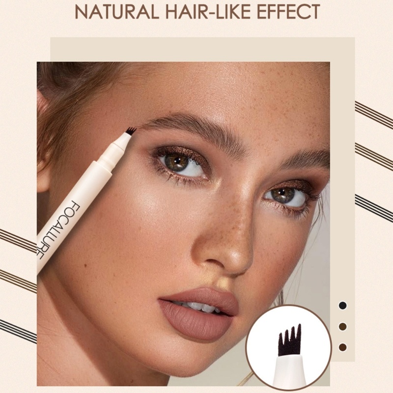 Bút Chì Kẻ Lông Mày Lâu Trôi Tự Nhiên Với Đầu Tích Hợp Đầu Cọ Chải Trang Điểm Tiện Dụng