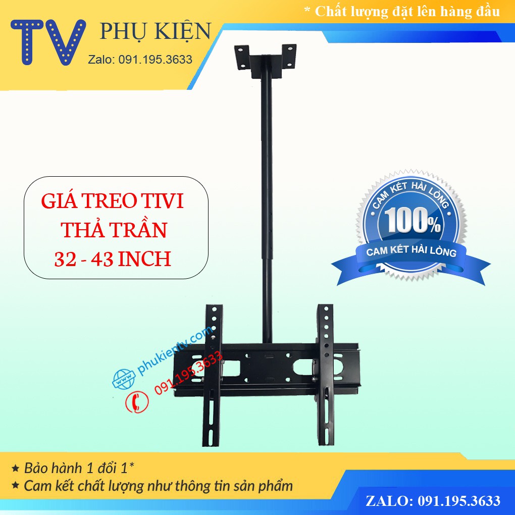 [Mã ELORDER5 giảm 10K đơn 20K] Giá treo tivi thả trần cao cấp 32-43 inch Độ dài 1.5 mét