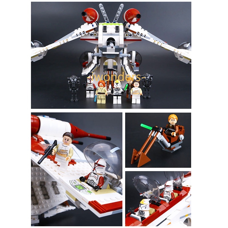 Khối Đồ Chơi Lắp Ráp Tàu Không Gian Khổng Lồ Obi-Wan Anakin Skywalker Gồm 7 Mô Hình Tàu Vũ Trụ Khổng Lồ MOC / 75021