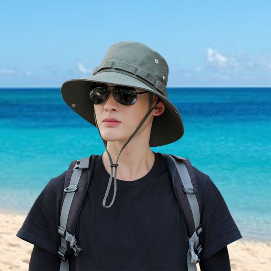 {Soltweter} Mũ Ngư Dân Vành Rộng Màu Trơn Điều Chỉnh Được Đơn Giản Cho Nam Và Nữ Hoạt Động Ngoài
