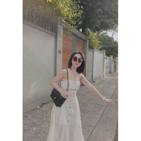 Đầm Maxi 2 Dây Nhún Eo Túi Lắp