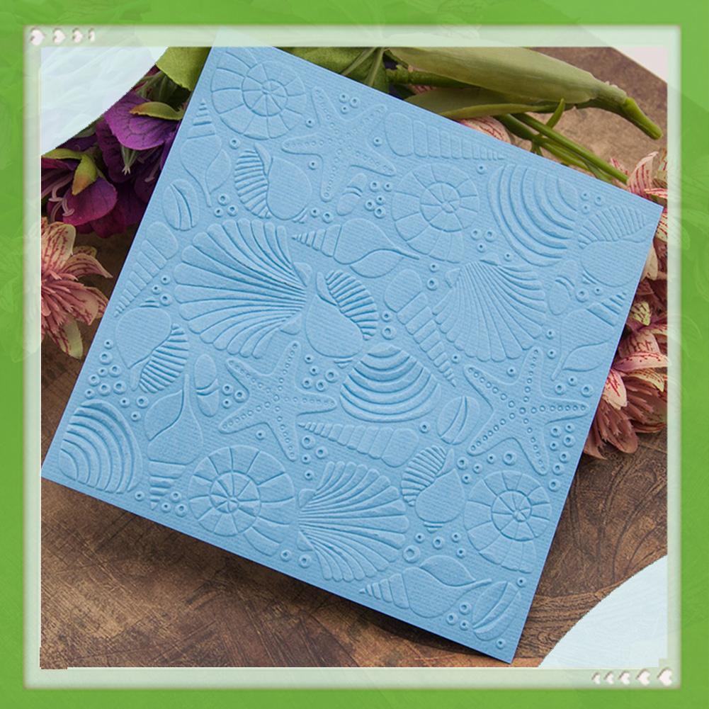 AIGONI Conch Shell Print DIY Scrapbook Plastic Embossing Template Folder Stencil