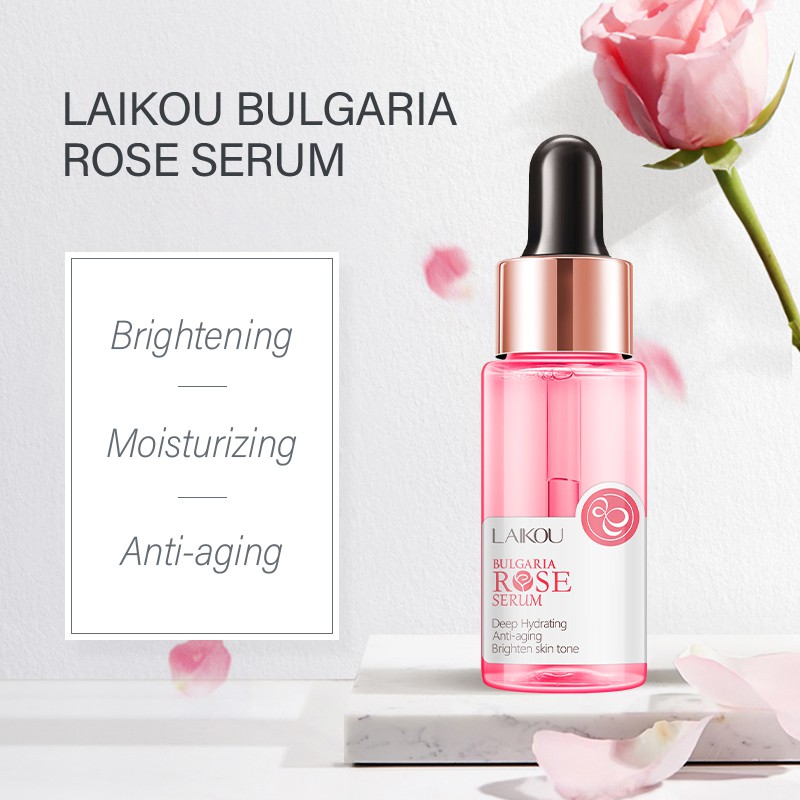 Serum LAIKOU Hoa Hồng Bulgaria Dưỡng Ẩm Sâu Làm Sáng Chống Lão Hóa Chăm Sóc Da Mặt 17ML