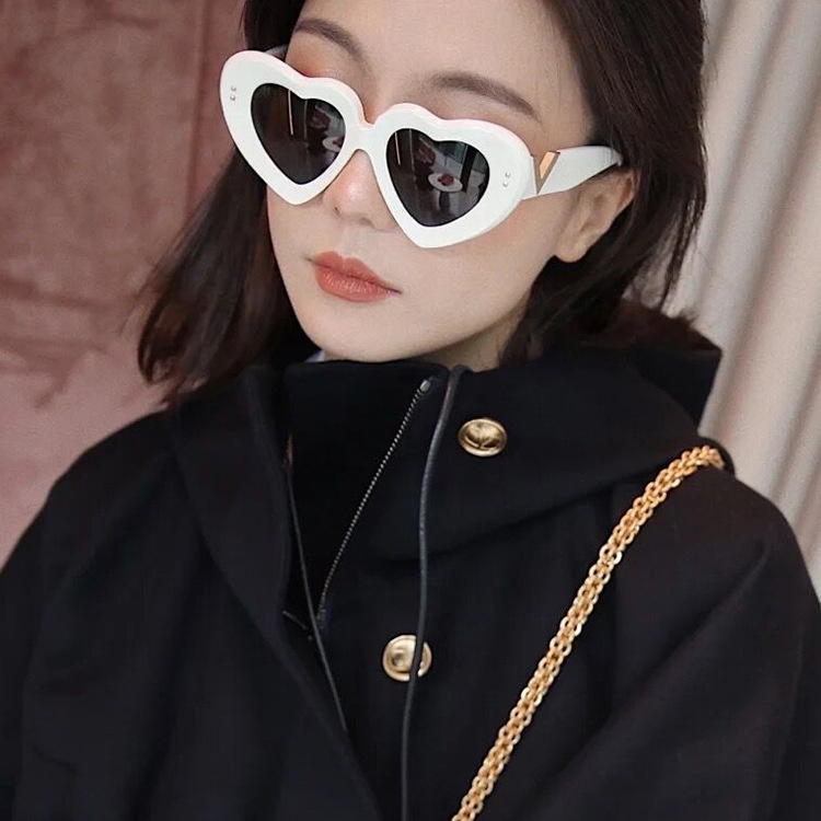 Mới Kính Mát Hình Trái Tim Phong Cách Vintage Chống Tia UV400