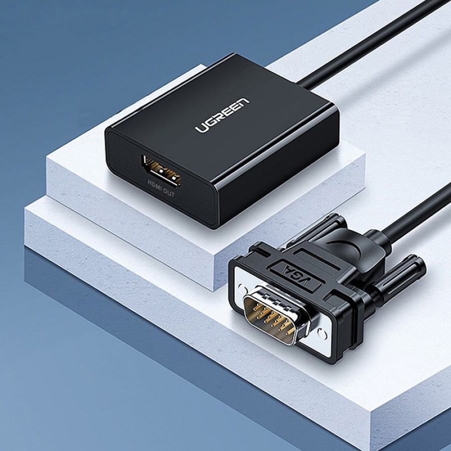 Cáp chuyển VGA sang HDMI Ugreen 60814 tích hợp Audio chính hãng - HapuStore