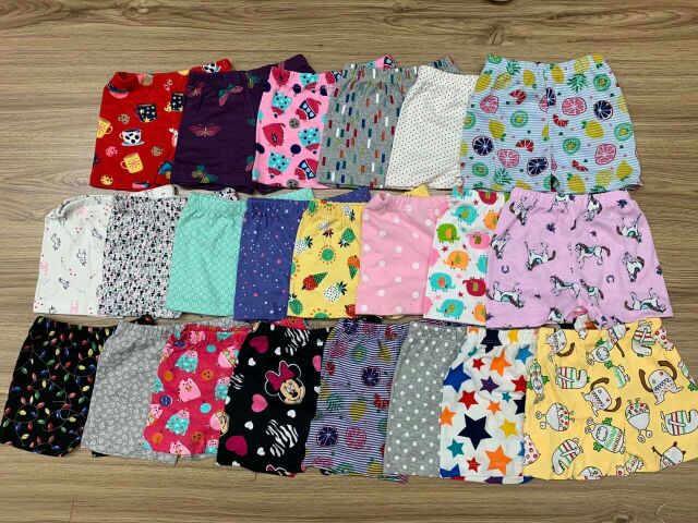 Sét 10 Quần chục đùi cotton borip xuất dư cho bé trai bé gái