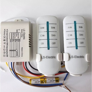 Công tắc điều khiển từ xa sóng radio RF 4 cổng (4 kênh ,4 đèn) xuyên tường, công tắc bật tắt điện từ xa, công tắc wifi