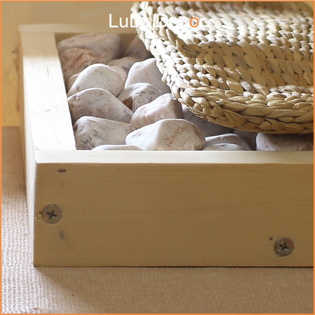 Kệ Để Giày Dép Gỗ Thông, Trải Đá Hồng Tự Nhiên - Lulu Decor