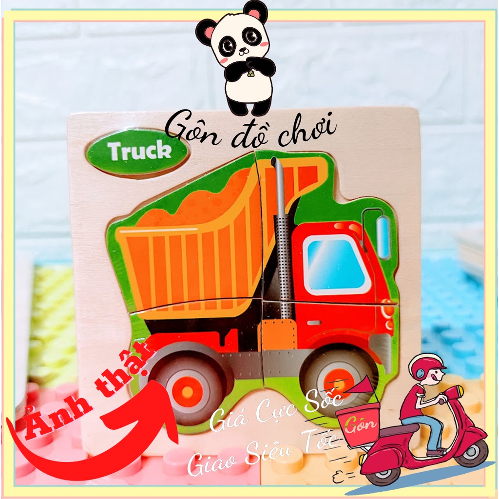 Đồ chơi ghép hình nổi 3D bằng gỗ - Đồ chơi gỗ thông minh Gôn đồ chơi