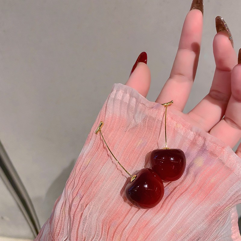 Bông tai trái cherry chín mọng đáng yêu, ngộ nghĩnh BT195