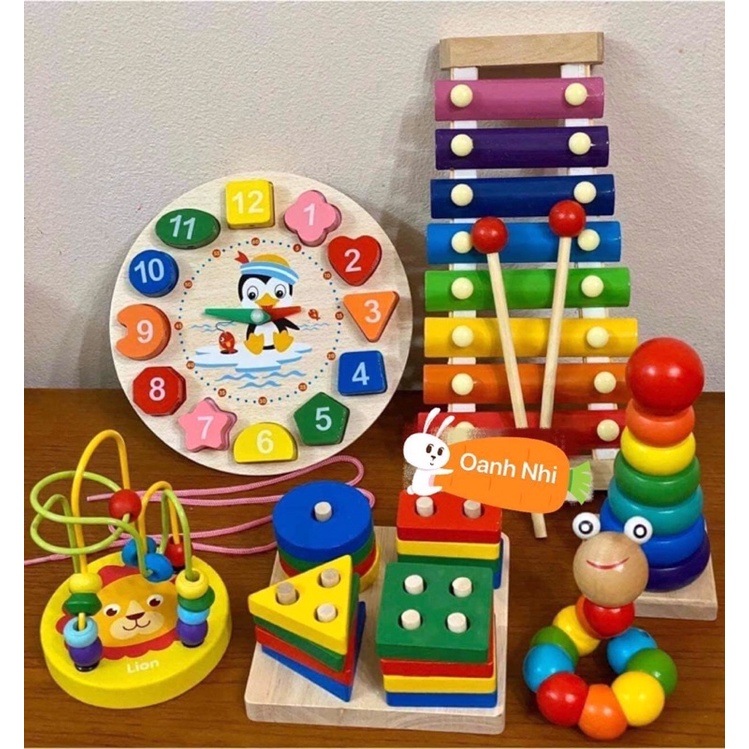 bộ đồ chơi 6 món phát triển trí não cho bé