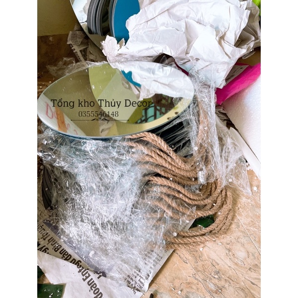Gương treo dây đay Decor 30cm 𝐇𝐀̀𝐍𝐆 𝐇𝐎𝐓 gương treo tường đơn giản mà xinh