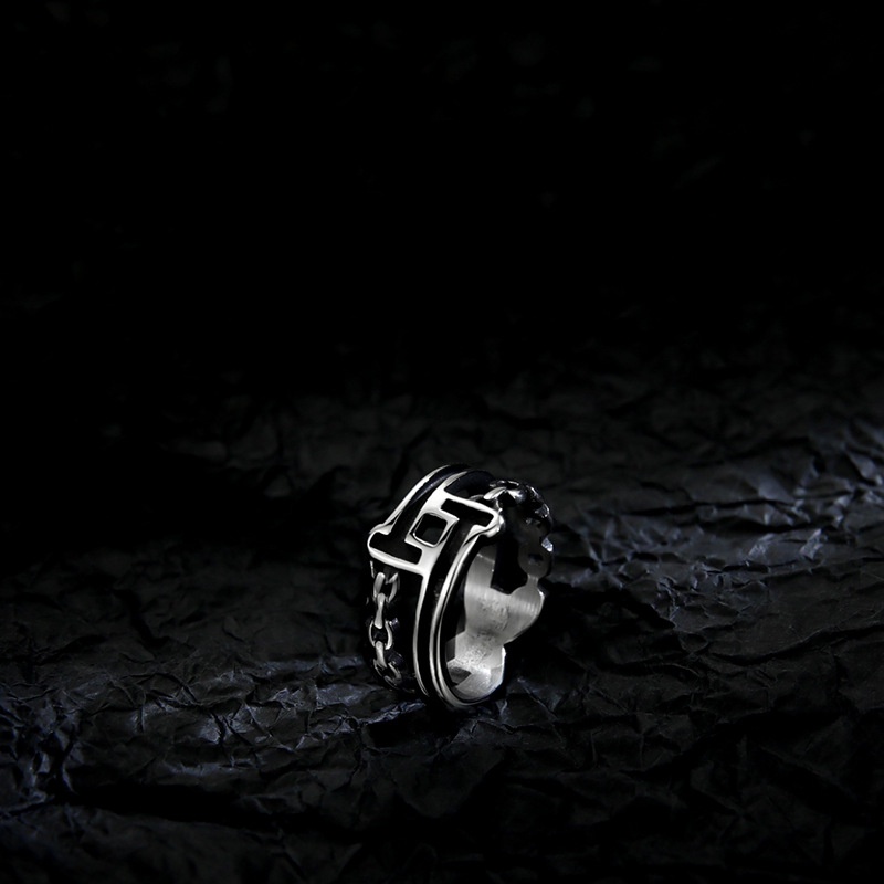 Nhẫn Trang Sức Kiểu Hip-Hop Bằng Bạc 925 Phong Cách Hip Hop Đơn Giản Cho Nam Và Nữ F853
