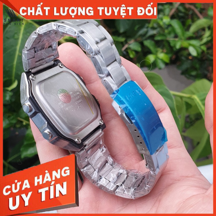 HÀNG CAO CẤP -  Đồng hồ điện tử nam AE 1200, classic chống nước, dây đeo tay inox bạc, uniex thời trang  - Hàng Cao Cấp