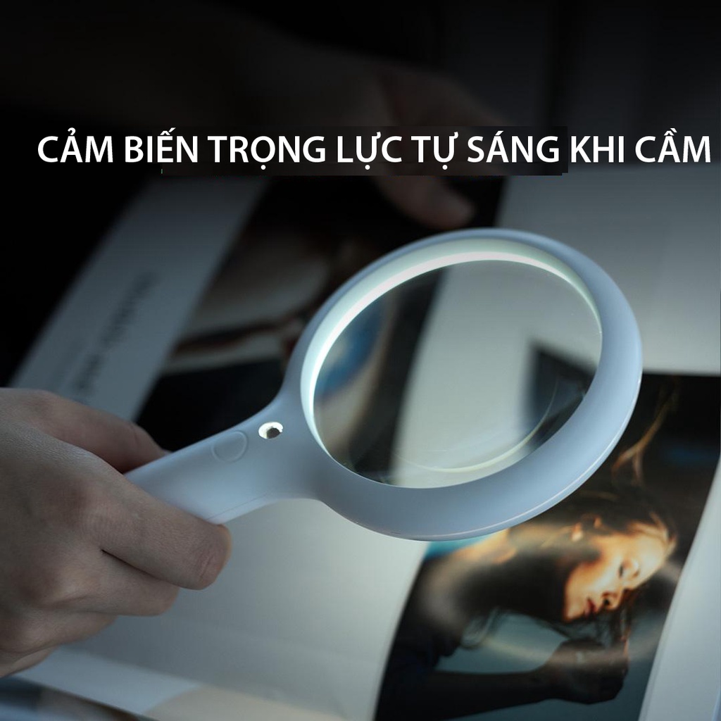 ✅ Kính lúp cầm tay thông minh Xiao Da. Kính lúp có đèn led  đa năng đèn ngủ pin 1800mah