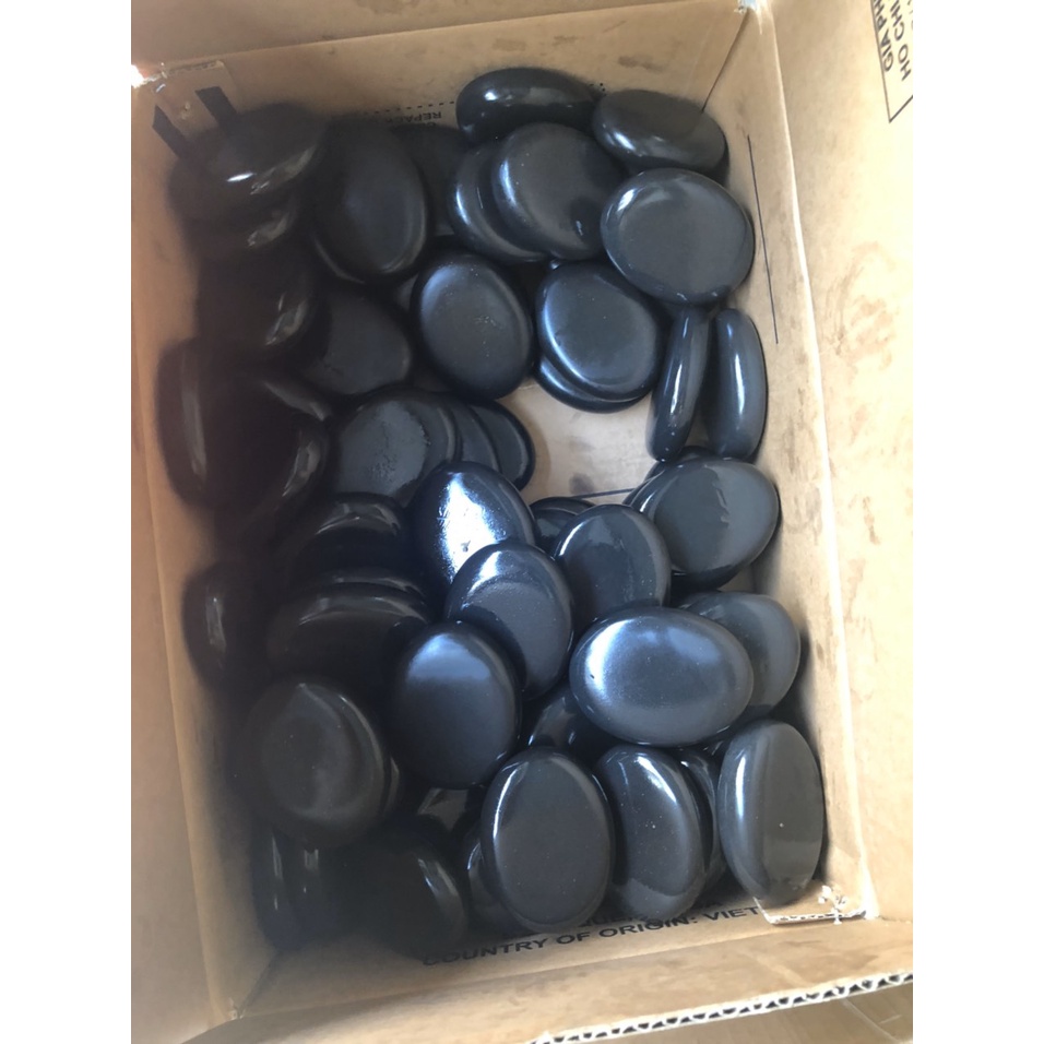 Đá oval trung massage núi lửa bazzan 6*8*2