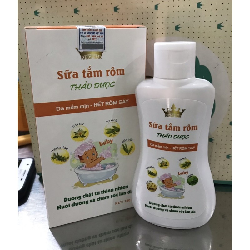 Sữa Tắm Gội Trẻ Em Thảo Dược Kingphar - giảm rôm sảy ,mề đay - Chai 100ml