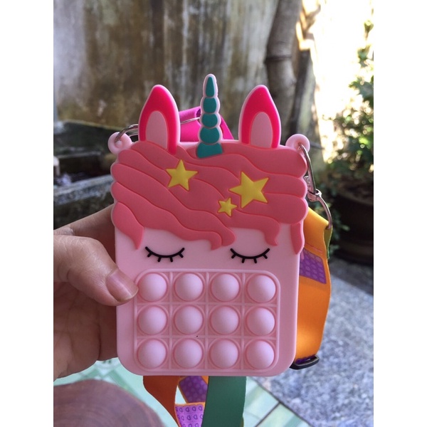 Túi đeo POP IT kỳ lân, túi squid pop it dành cho bé