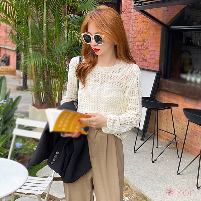 Áo Nữ Tay Dài Cổ Tròn Thời Trang