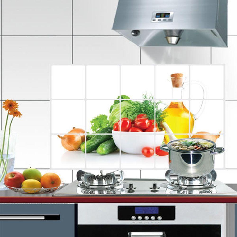 1 Miếng Dán Tường Giả Gạch Chống Bám Dầu Chống Thấm Nước Tiện Dụng Cho Nhà Bếp