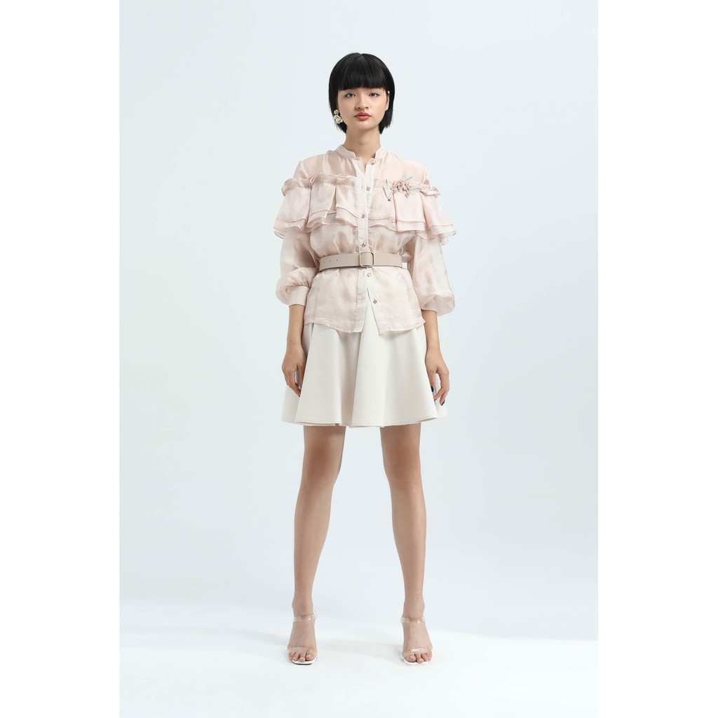 Chân váy chữ A phối nút nữ IVY moda MS 31M6340