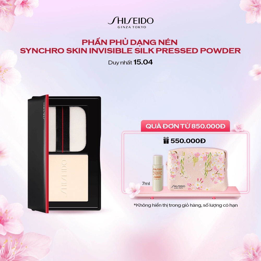 [Mã COSSD4 giảm 10% đơn 600K] Phấn phủ dạng nén Shiseido Synchro Skin Invisible Silk Pressed Powder 10g
