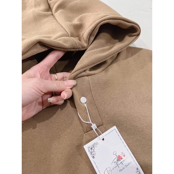 Áo hoodie cúc cổ mũ 2 lớp TC6