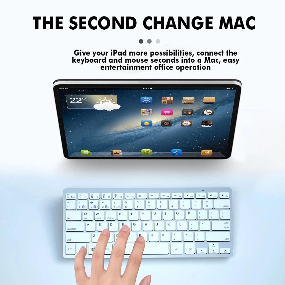 Combo BàN PhíM + ChuộT Bluetooth 5.0 & 2.4G Không Dây Mini Cho Laptop PC TV iPad Macbook Android