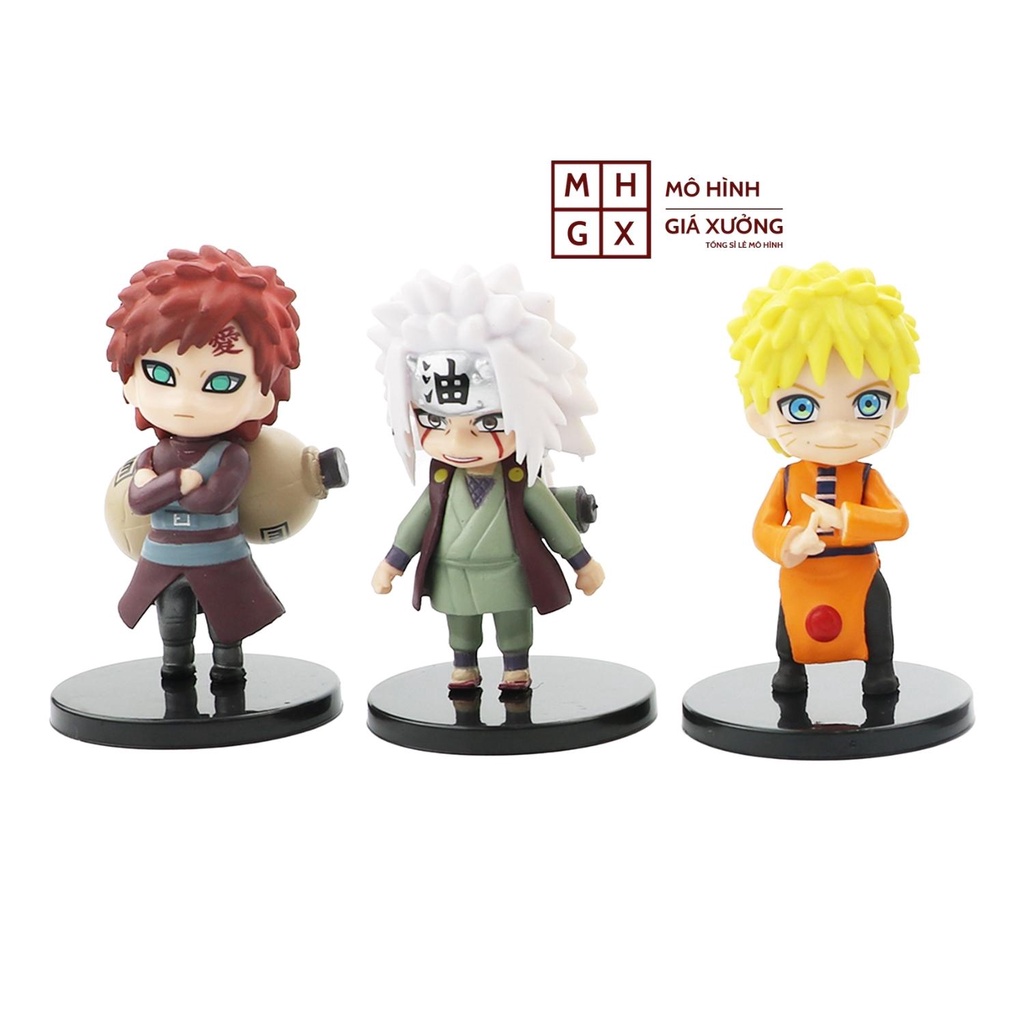 Mô hình Naruto chibi bán lẻ 12 nhân vật Naruto Sasuke Sakura Gaara Itachi Kakashi Hinata Jiraira ... Figure Anime Naruto