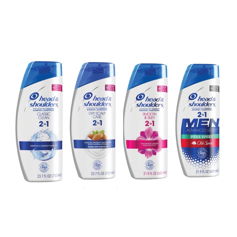 Dầu Gội &amp; Xả 2in1 Head&amp;Shoulders Mỹ nhiều mùi hương 650/700ml