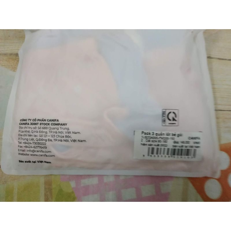 Set 3 quần chip cotton bé gái Canifa