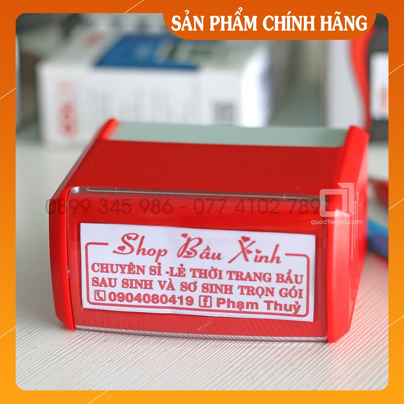 Con dấu bán hàng cho các shop, công ty, cửa hàng, thiết kế con dấu theo yêu cầu kích thước 22x58mm