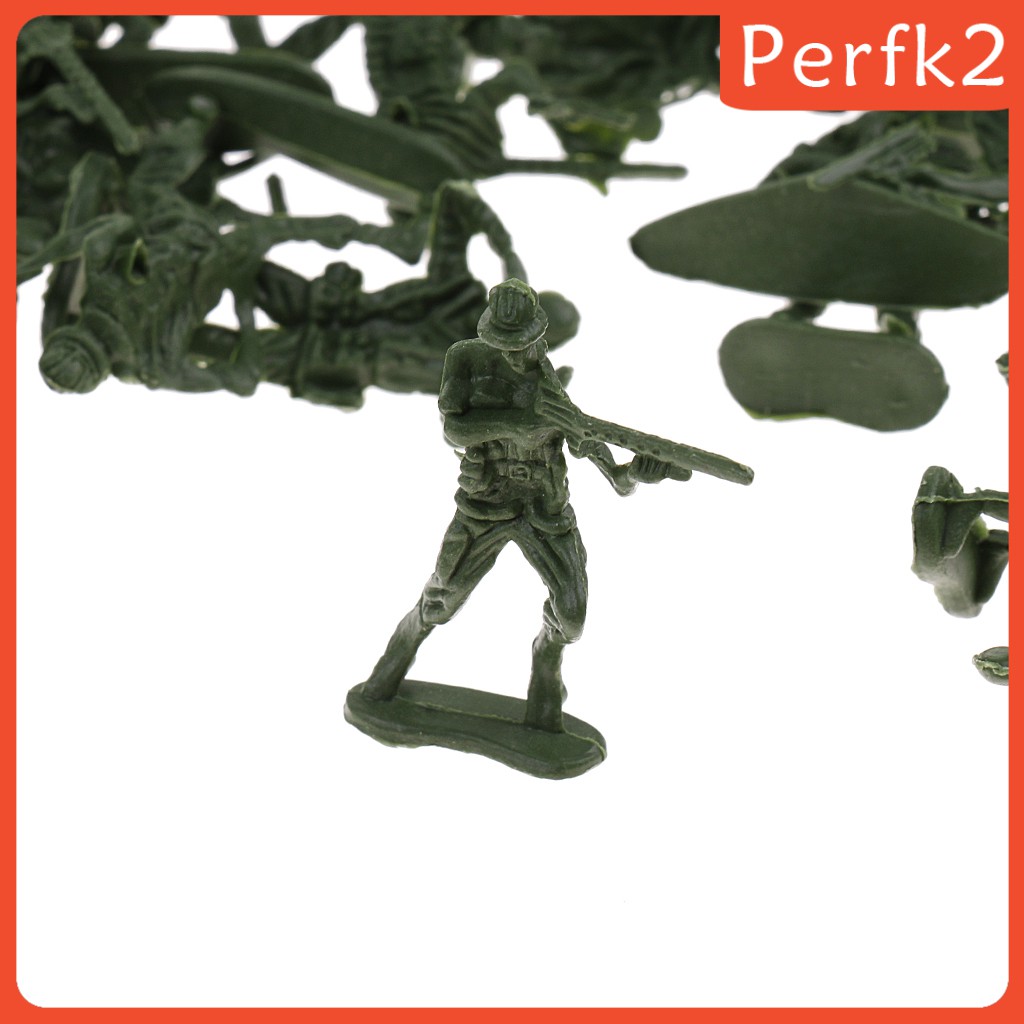120Pcs Plastic Soldier 4cm Army Figures Army Sand Scene Model Green Color