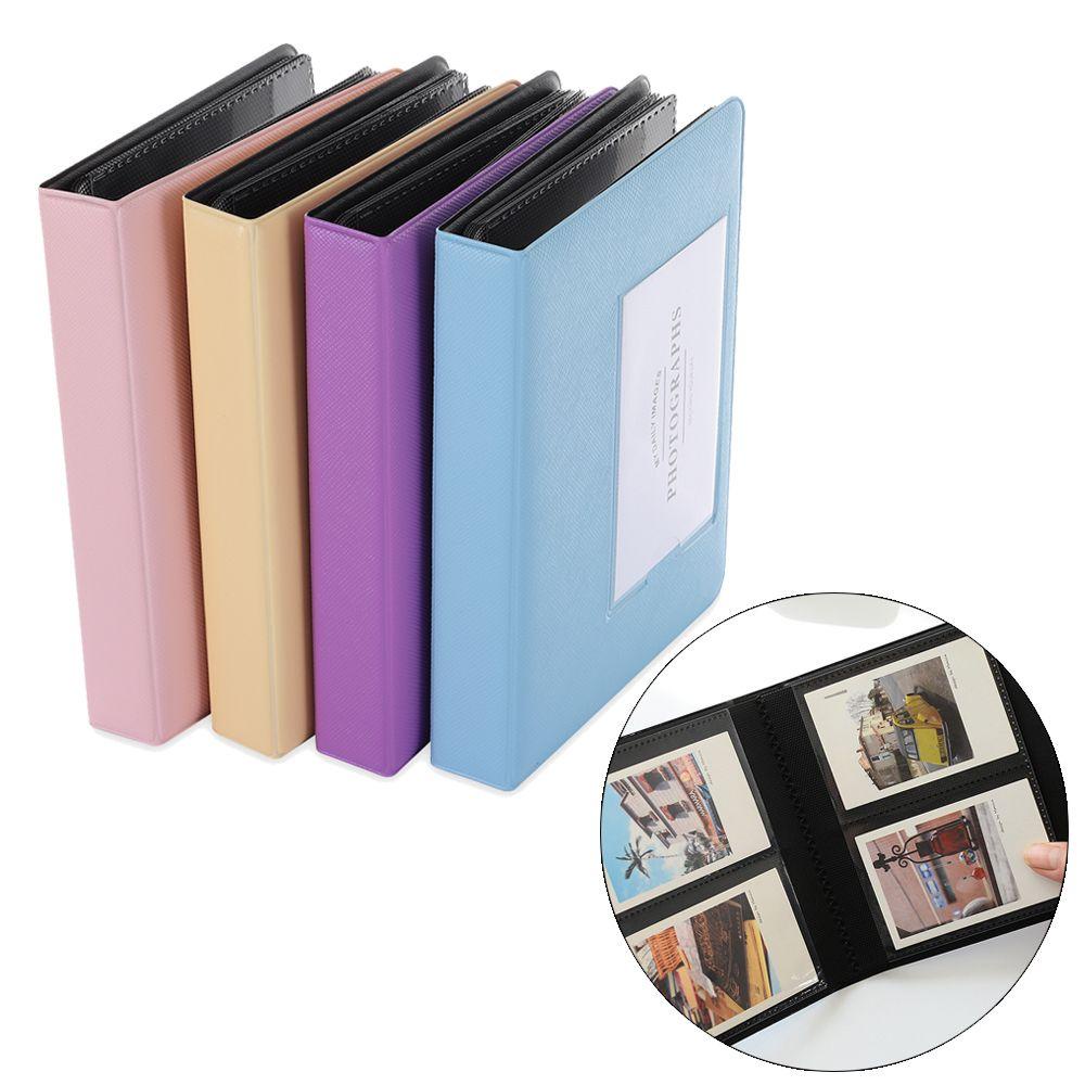 ZAIJIE Mini Picture Case Can Replace Inner Photocard Holder 3 inch Photo Album 64 Pockets Home Decor for Film Instax for Polaroid Picture Storage/Multicolor