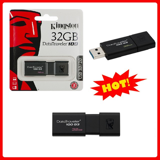 USB 3.0 Kingston 32GB DT100 G3 - BH60T Chính hãng