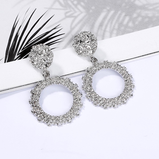 Hoa tai xinh size nhỏ hoạ tiết tròn