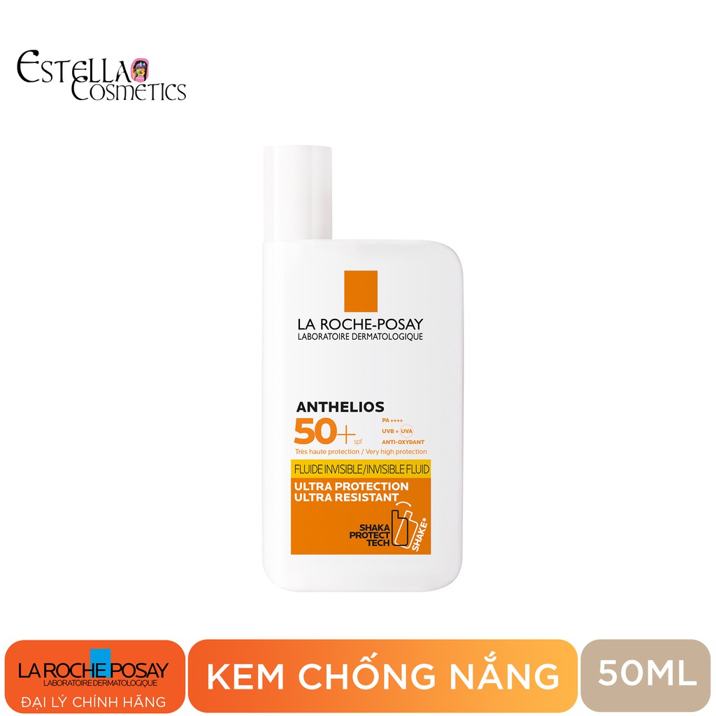 Kem Chống Nắng Dạng Sữa Lỏng Nhẹ Không Nhờn Rít La Roche-Posay Anthelios Invisible Fluid SPF 50+ 50ml