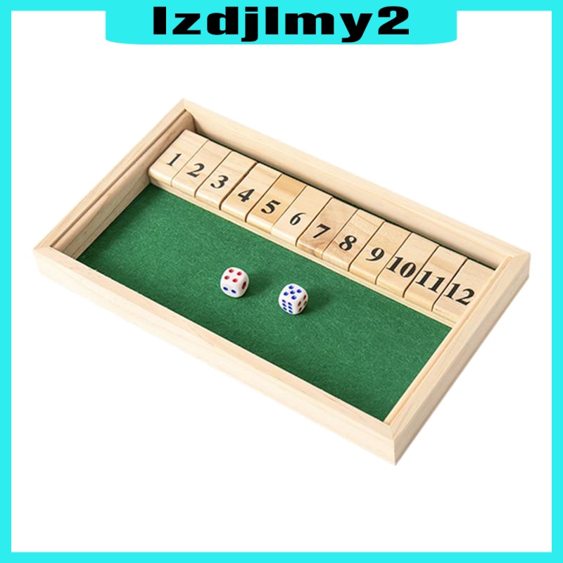 Romanful Shut The Box Game - 12 Numbers Wooden Dice Game Wooden Number Board Game