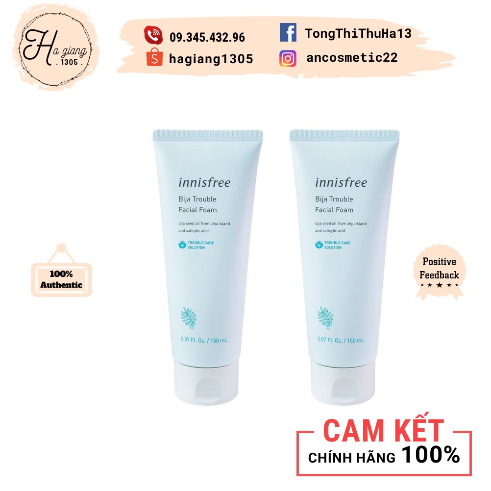 Sữa Rửa Mặt Từ Dầu Bija Innisfree Bija Trouble Facial Foam (150ml)