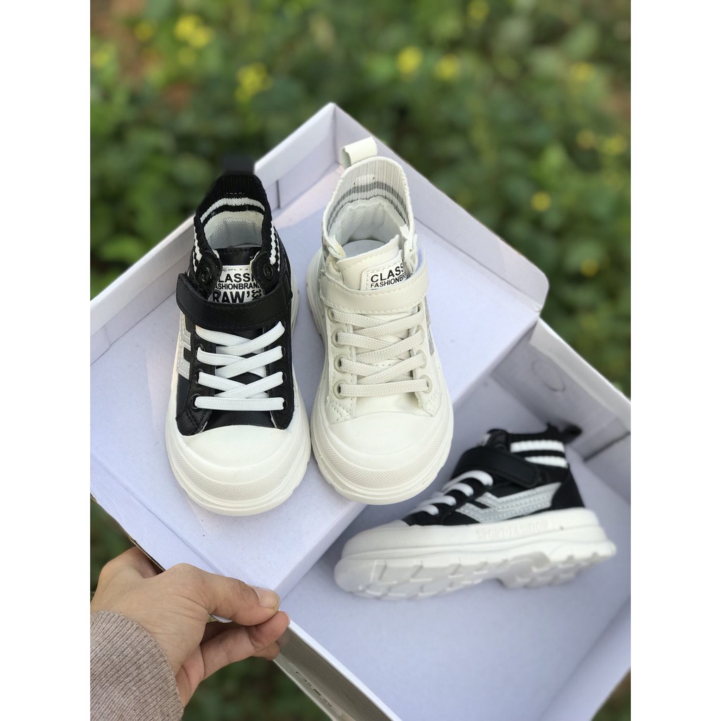 Bốt bé trai bốt bé gái boot cho bé Giày Boot Trẻ Em Cổ Chun Cao Cấp Quai Ngang Cho Bé f35 ảnh thật