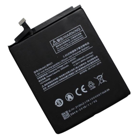 PIN XIAOMI BN31/REDMi 5X/REDMI A1/REDMI S2/REDMI NOTE 5A/REDMI NOTE 5A PRIME