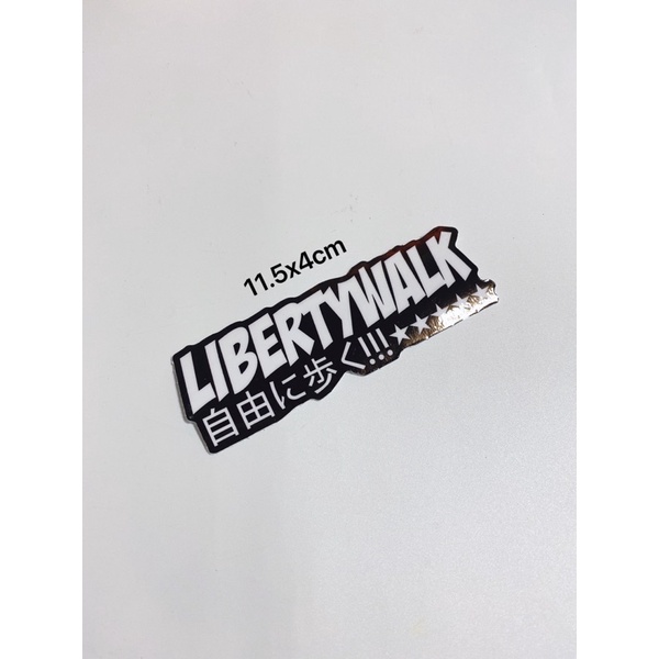 Tem dán chữ Libertywalk trắng đen siêu hot, trang trí xe máy laptop siêu đẹp