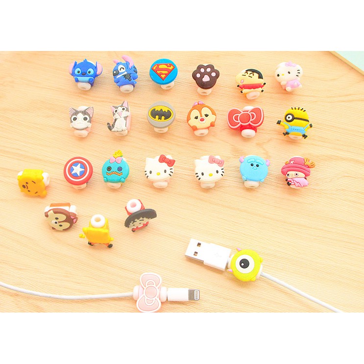 Phụ kiện bảo vệ đầu dây cáp sạc chống gãy hình Hello Kitty dễ thương