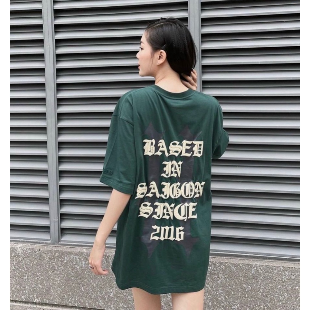 Áo Thun Tay Lỡ Unisex HADES H màu XANH/ĐEN  /Nam nữ unisex/ Áo phông cổ tròn form rộng JEJUL.store