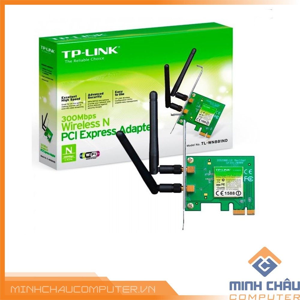 Card mạng thu WiFi TP-Link TL-WN881ND (Xanh) - Chính hãng