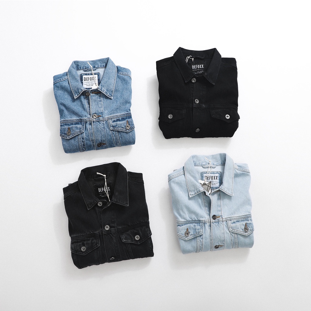 Aó khoác jacket jean nam Defoxx chính hãng,form đứng,chất vải jean cao cấp,Hàng VNXK