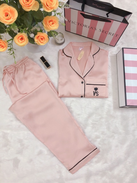 Bộ ngủ pijama lụa quần dài victoria | BigBuy360 - bigbuy360.vn